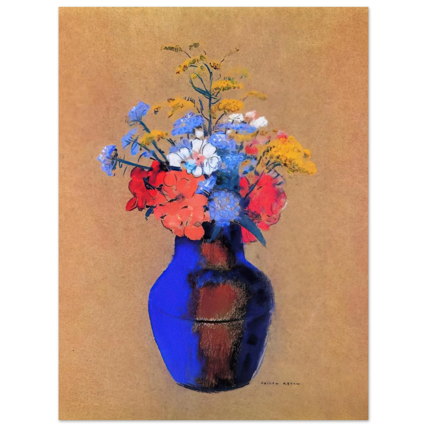 Odilon Redon - WILD FLOWERS IN A VASE  75x100 cm / 30x40inches Fine Art Poster