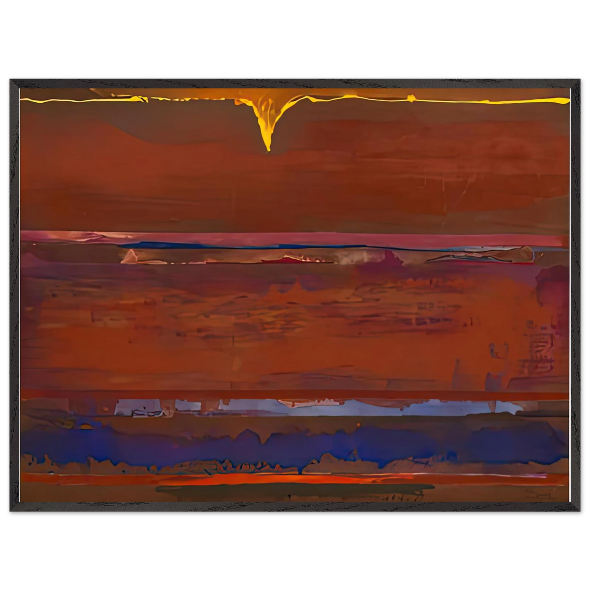 Helen Frankenthaler - Desert Pulse, 1991- Wall Art - 21x29.7 cm / 8x12" - Premium Wooden Framed Poster With Fine Art Paper-canvas - Wood frame