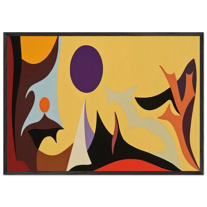 Yellow Landscape - 1953 - Karl Benjamin 70x100 cm / 28x40 inches Framed Art Print – Black Wooden Frame