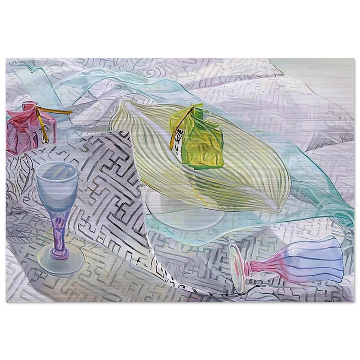 DISHES FROM JAPAN 2003 - Janet Fish Brushed Aluminum Print - 70x100 cm / 28x40 inches | Janet Fish Aluminum Print | Janet Fish Prints