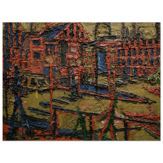 Frank Auerbach - BEHIND CAMDEN TOWN STATION SUMMER EVENING  75x100 cm / 30x40inches Fine Art Poster