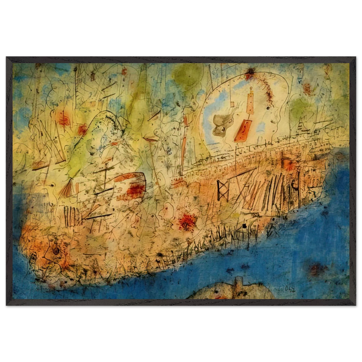 Camp des Milles - 1940 - Wols 70x100 cm / 28x40 inches Framed Art Print – Black Wooden Frame