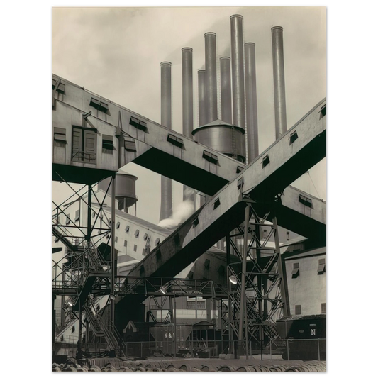 Charles Sheeler - Criss-Crossed Conveyors, River Rouge Plant, Ford Motor Company - 1927  75x100 cm / 30x40inches Fine Art Poster