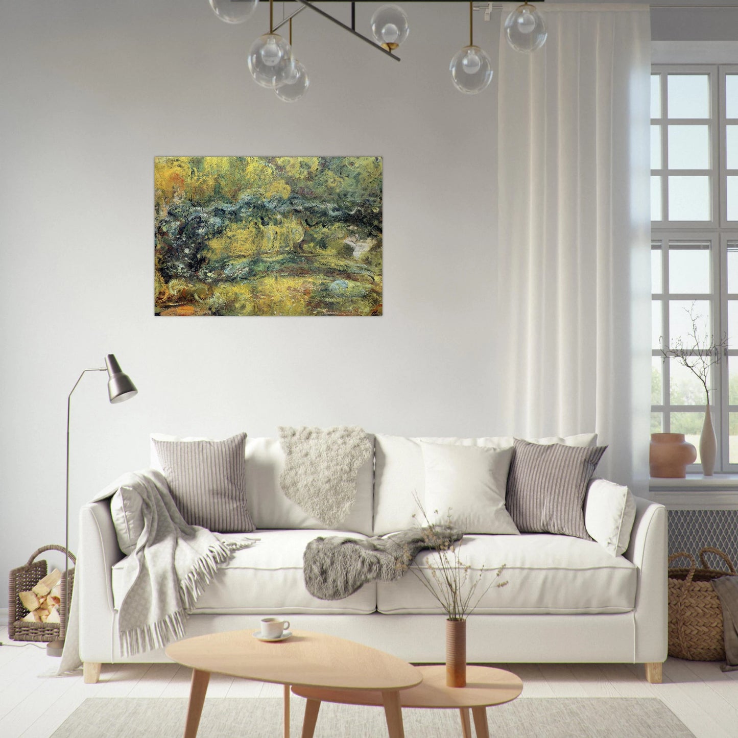 The Japanis Bridge Footbridge over the Water-Lily Pond - claude monet Brushed Aluminum Print - 70x100 cm / 28x40 inches | claude monet Aluminum Print | claude monet Prints