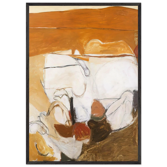Untitled Warm Painting - 1961 - Brett Whiteley 70x100 cm / 28x40 inches Framed Art Print – Black Wooden Frame