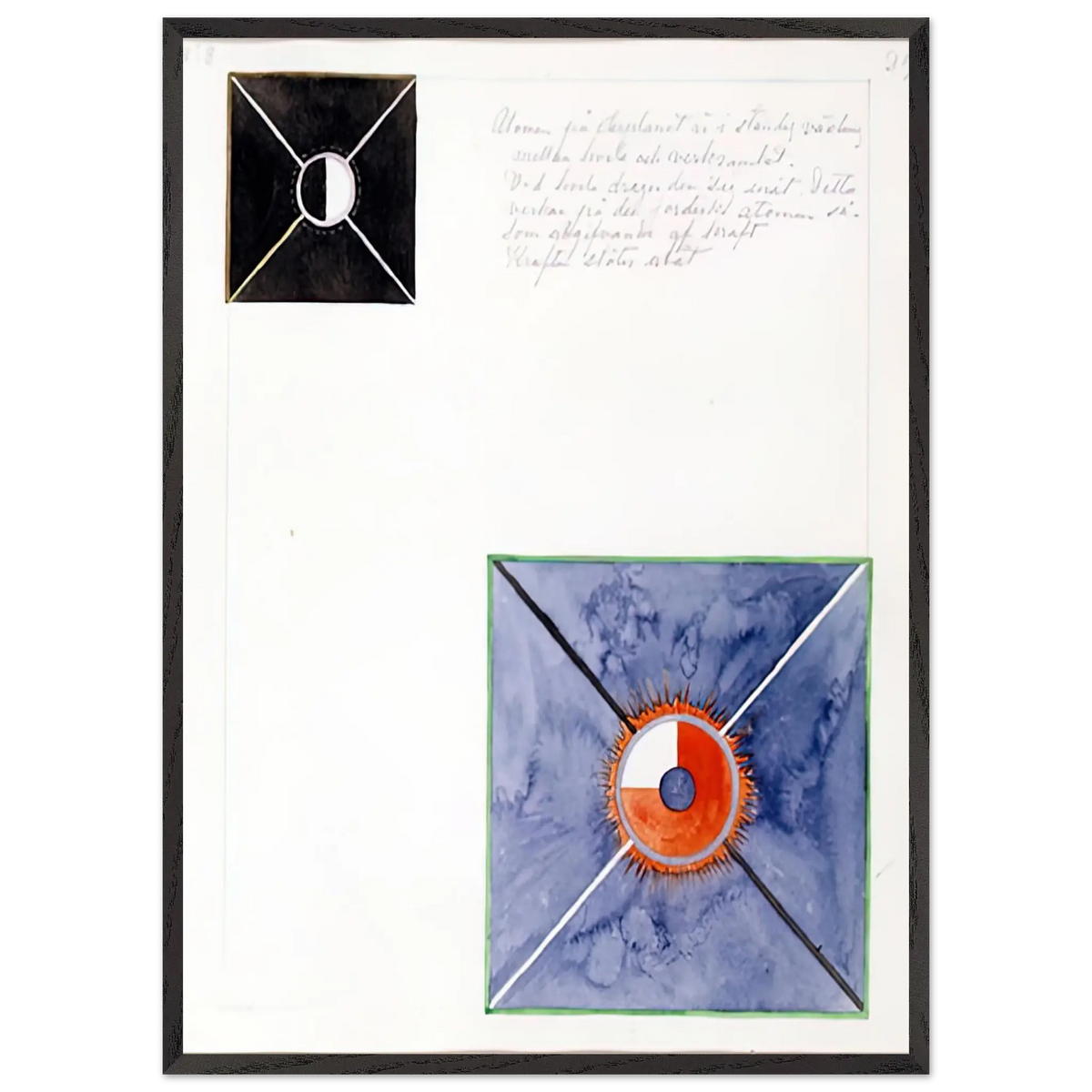 Hilma af Klint - ATOM SERIES NO 8 ATOM ON THE ETHER PLANE IS IN CONSTANT CHANGE BETWEEN REST AND ACTIVITY AT THE 1917 Wall art - 30x40 cm / 12x16 Inches - Premium Wooden Framed Poster With Fine Art Paper - Wood frame