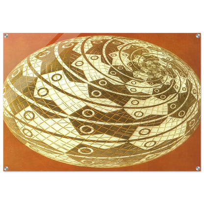 SPHERE SURFACE WITH FISHES COLOUR - MC Escher Acrylic Print - 70x100 cm / 28x40″ inches | Maurits Cornelis Escher Prints