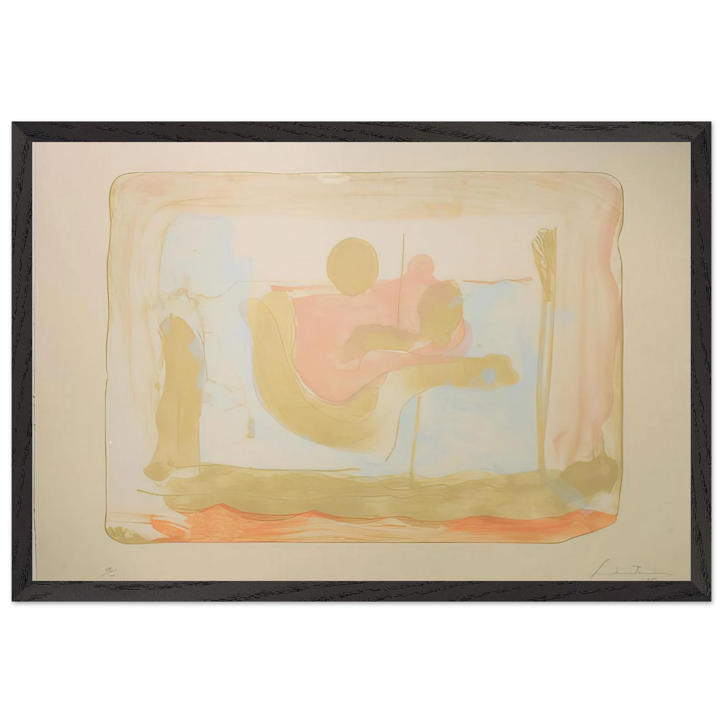 Helen Frankenthaler - Reflections I - 1995 Wall art - 50x70 cm / 20x28 inches - Premium Wooden Framed Poster With Fine Art Paper-canvas - Wood frame