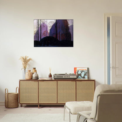Mauve Redand Purple - Eyvind Earle Brushed Aluminum Print - 70x100 cm / 28x40 inches | Eyvind Earle Aluminum Print | Eyvind Earle Prints