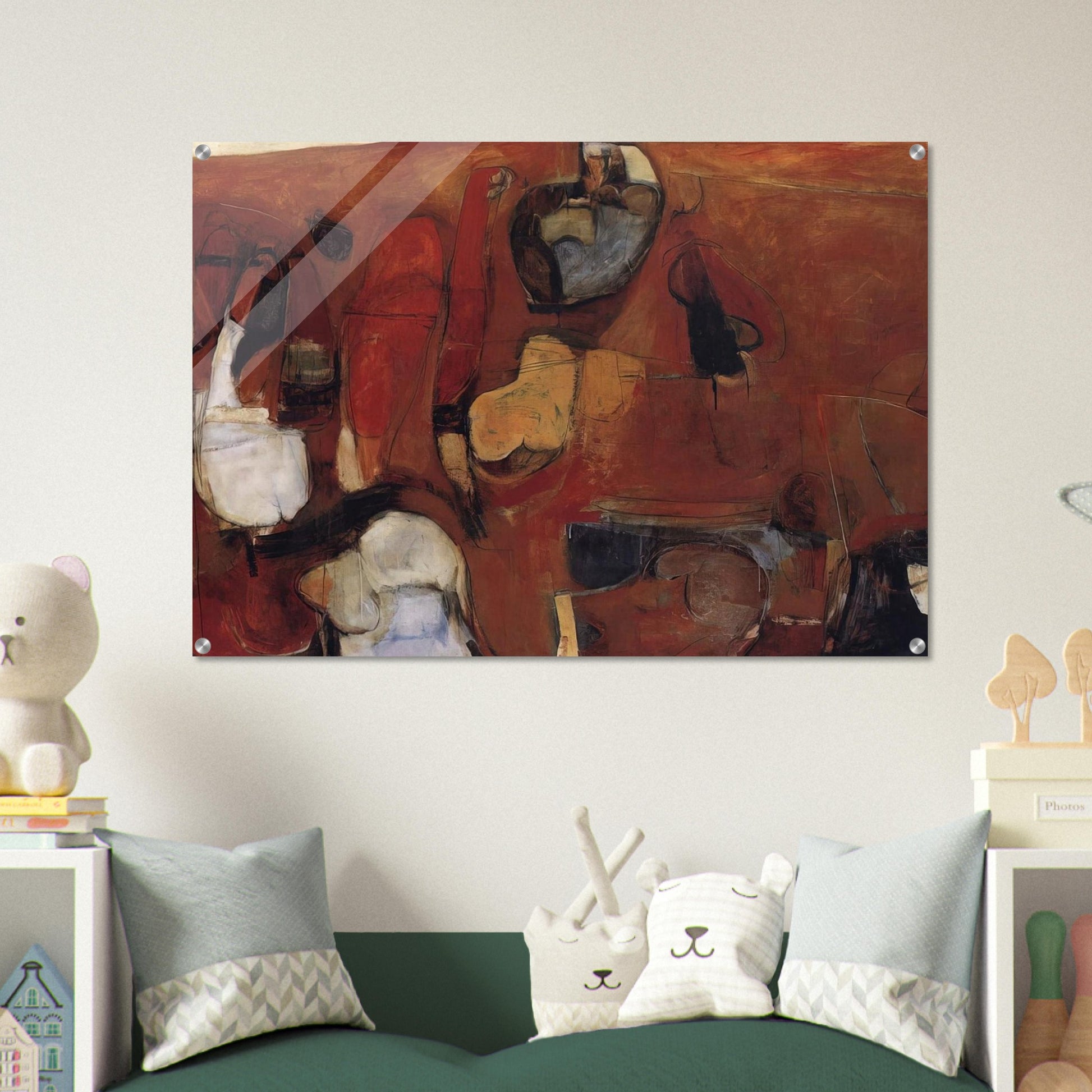 Untitled Red Painting - 1960 - Brett Whiteley Acrylic Print - 70x100 cm / 28x40″ inches | Brett Whiteley Wall Art | Brett Whiteley Prints