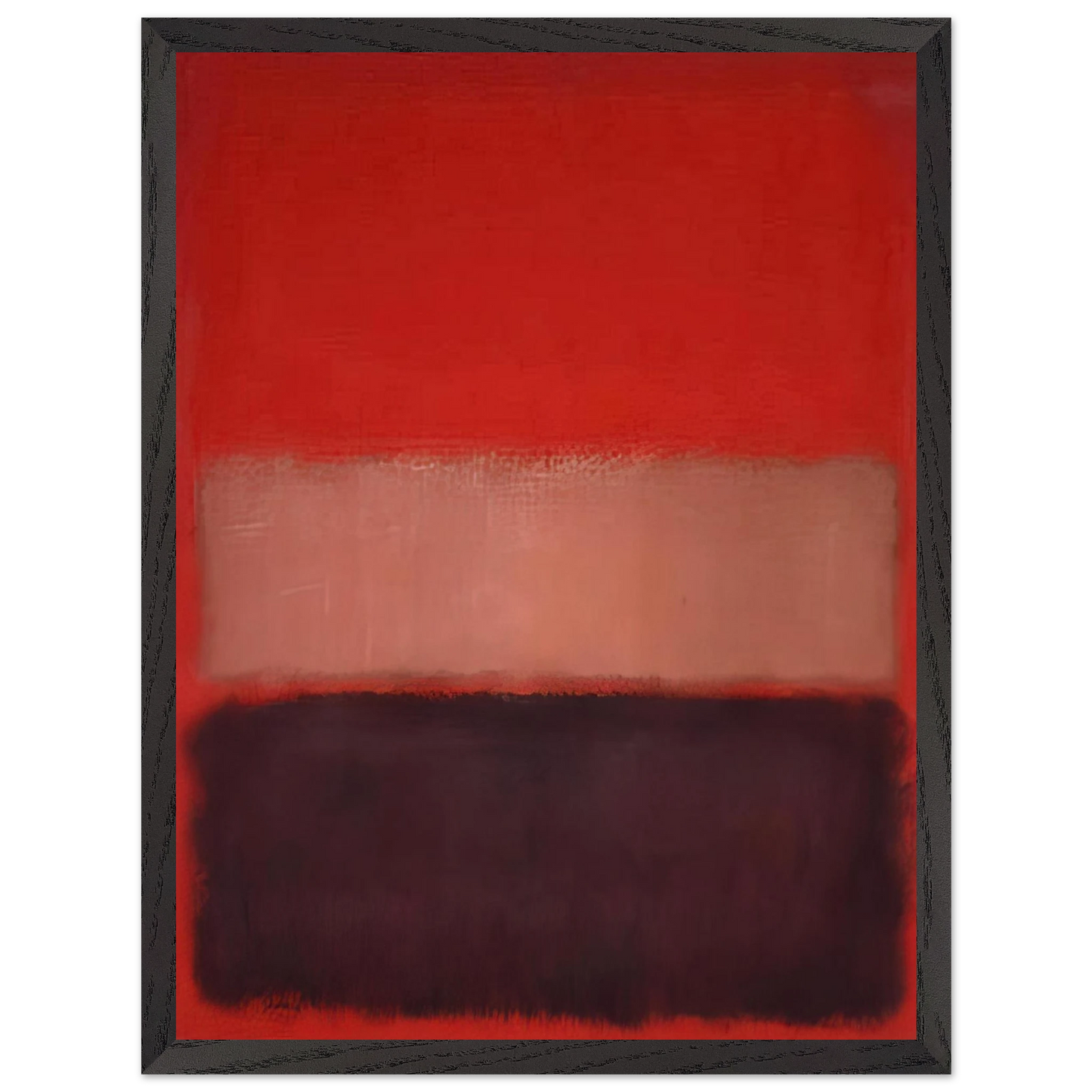 Mark Rothko - No. 46 Black, Ochre, Red Over Red - 1957 Wall Art - 60x80 cm / 24x32 inches - Premium Wooden Framed Poster With Fine Art Paper-canvas - White frame