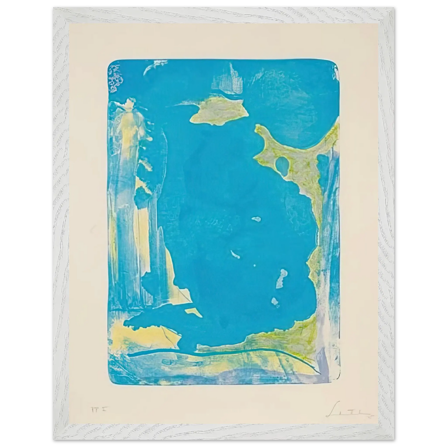 Helen Frankenthaler - Reflections IV - 1995 Wall art - 30x40 cm / 12x16 Inches - Premium Wooden Framed Poster With Fine Art Paper - Black frame