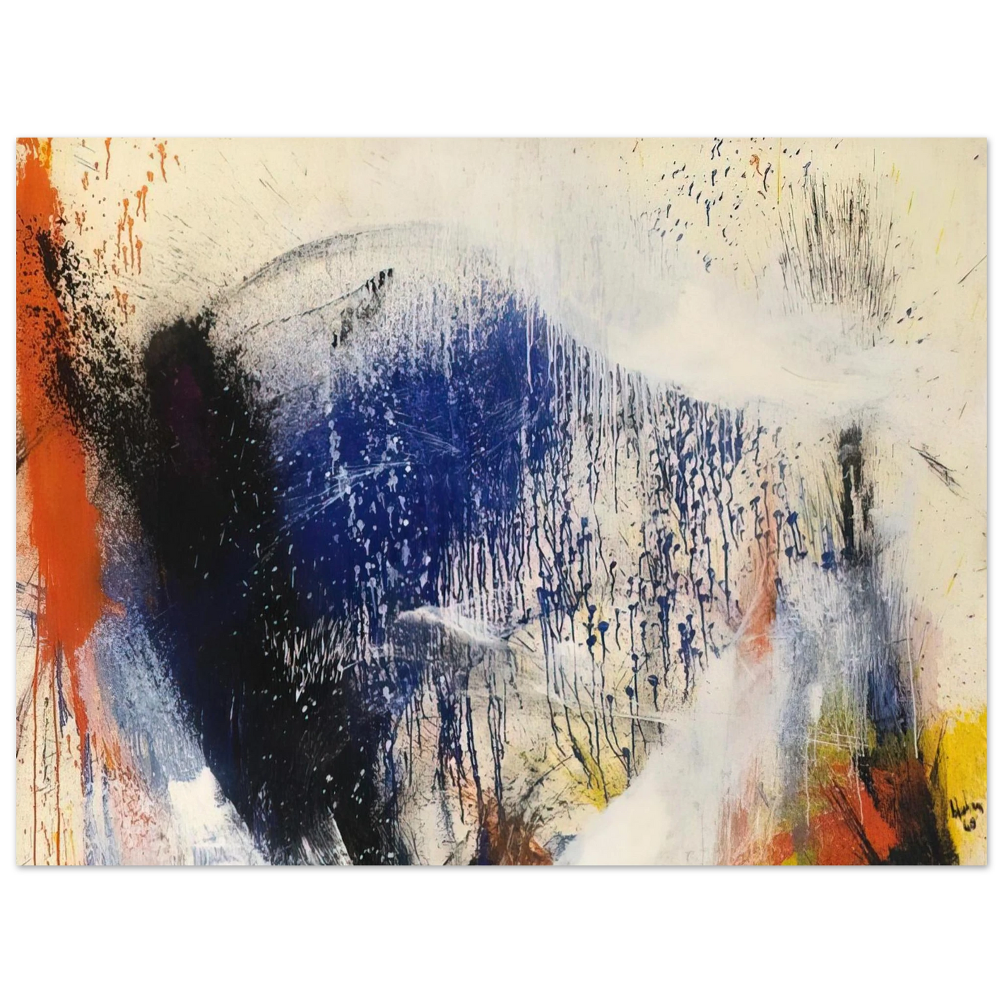 Helen Frankenthaler - Untitled - 1960 Wall art - 28x43  cm / XL (11x17 inches) - Fine Art Poster-canvas - -