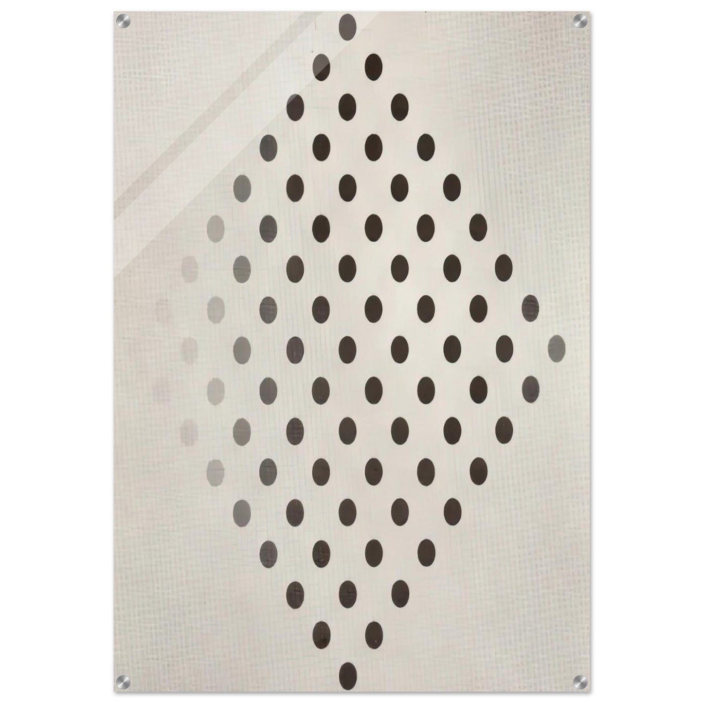 BLACK TO WHITE DISKS 1952 - Bridget Riley Acrylic Print - 70x100 cm / 28x40″ inches