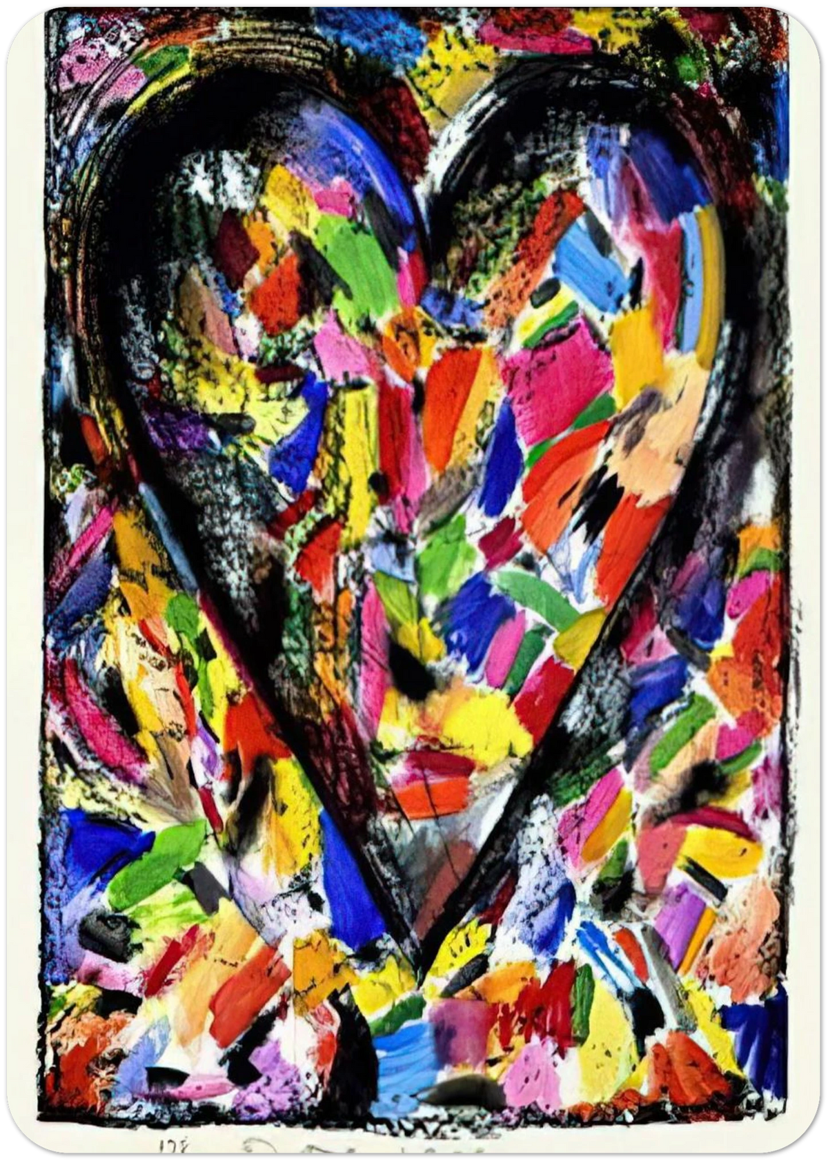 CONFETTI HEART 1985 By Jim Dine Pack of 10 Post Cards | Jim Dine Post Cards | A6 (10.5 x 14.8 cm) - 4.1 x 5.8 inches