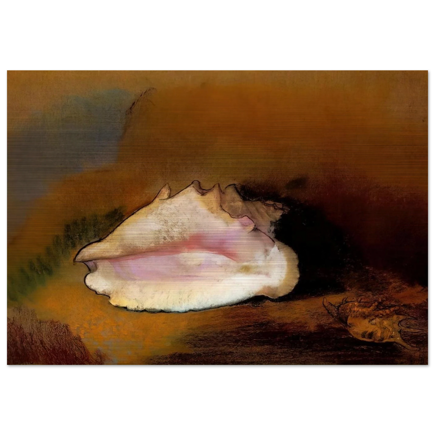 THE SEASHELL 1912 1 - Odilon Redon Brushed Aluminum Print - 70x100 cm / 28x40 inches | Odilon Redon Aluminum Print | Odilon Redon Prints