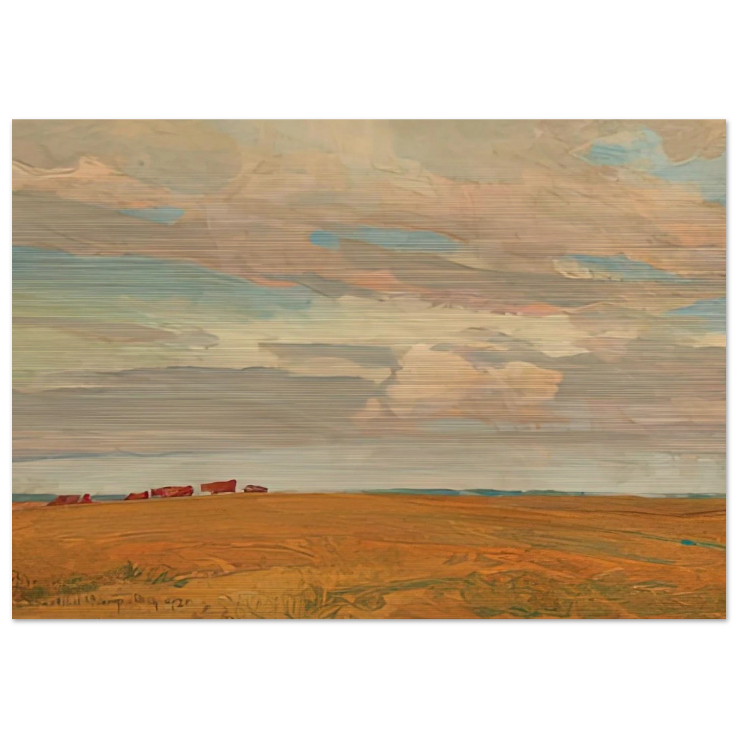 PRAIRIE SAND HILL CAMP MAY 1921 1921 - Maynard Dixon Brushed Aluminum Print - 70x100 cm / 28x40 inches | Maynard Dixon Aluminum Print | Maynard Dixon Prints | Maynard Dixon Paintings