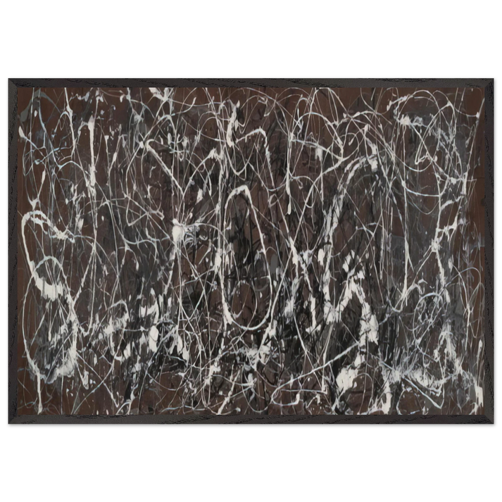 NUMBER 13A ARABESQUE 1948 - Jackson Pollock 70x100 cm / 28x40 inches Framed Art Print – Black Wooden Frame