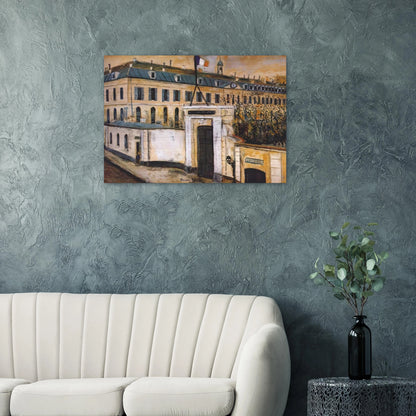 MILITARY HOSPITAL - Maurice Utrillo Brushed Aluminum Print - 70x100 cm / 28x40 inches | Maurice Utrillo Aluminum Print | Maurice Utrillo Prints
