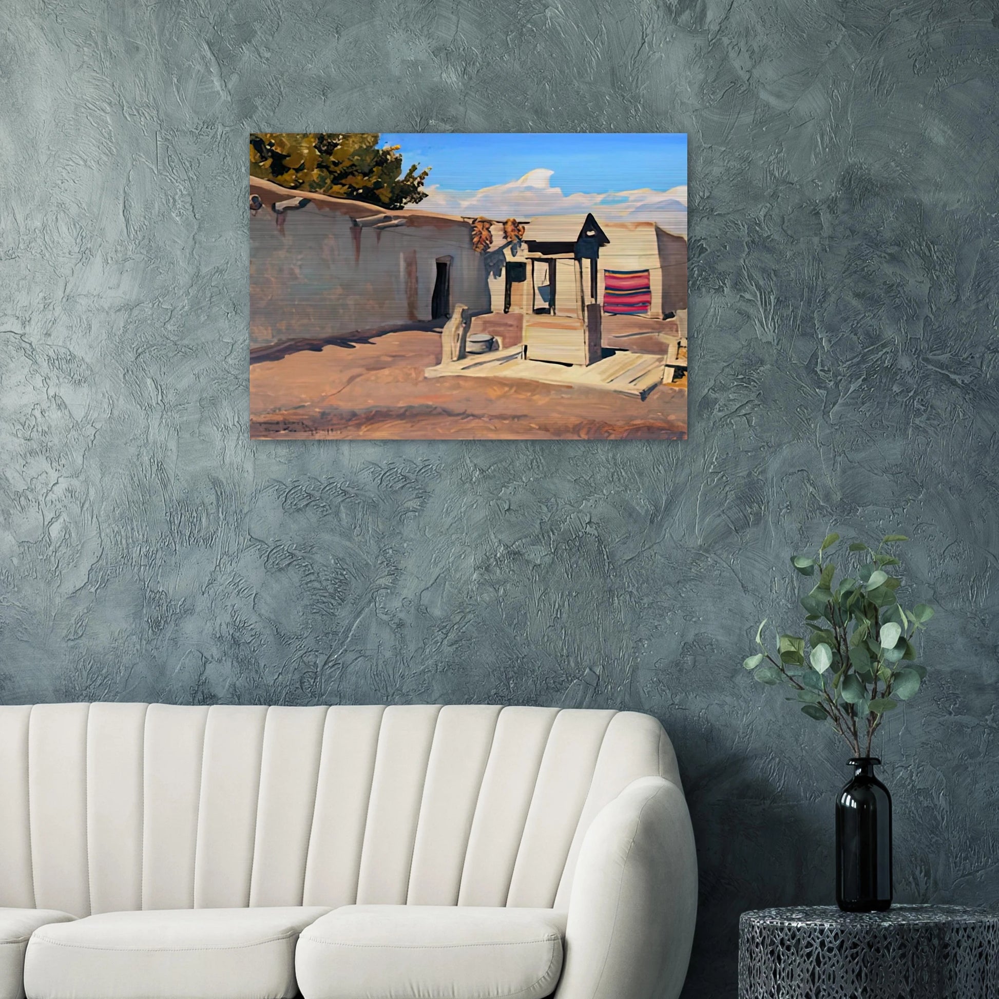OLD PATIO 1931 - Maynard Dixon Brushed Aluminum Print - 70x100 cm / 28x40 inches | Maynard Dixon Aluminum Print | Maynard Dixon Prints