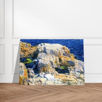 Rocks at Appledore - Childe Hassam Brushed Aluminum Print - 70x100 cm / 28x40 inches | Childe Hassam Aluminum Print | Childe Hassam Prints