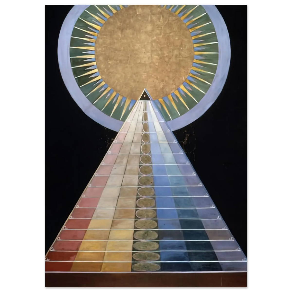 Hilma af Klint - ALTAR PAINTING 1915 Wall art - 21x29.7 cm / 8x12" - Premium Wooden Framed Poster With Fine Art Paper - White frame