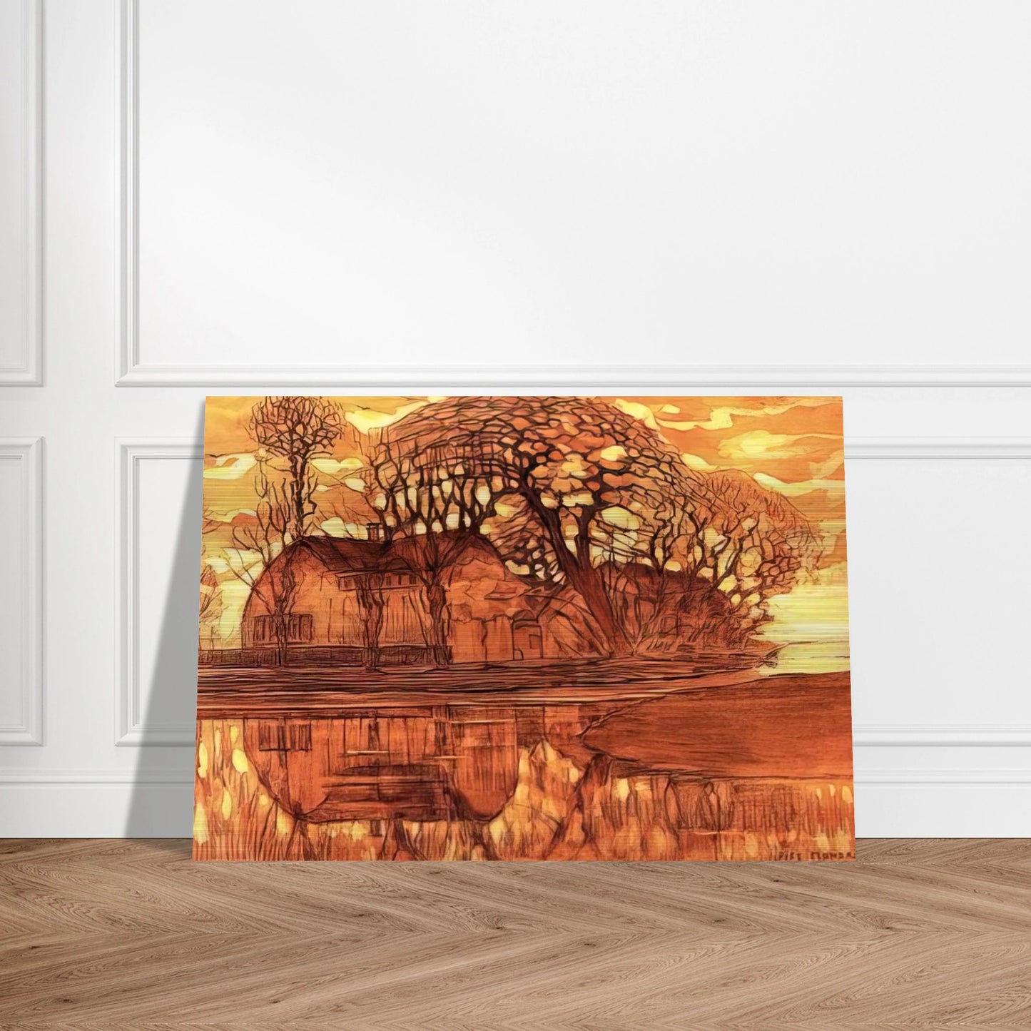 Farm at Duivendrecht - Piet Mondrian Brushed Aluminum Print - 70x100 cm / 28x40 inches | Piet Mondrian Aluminum Print | Piet Mondrian Prints