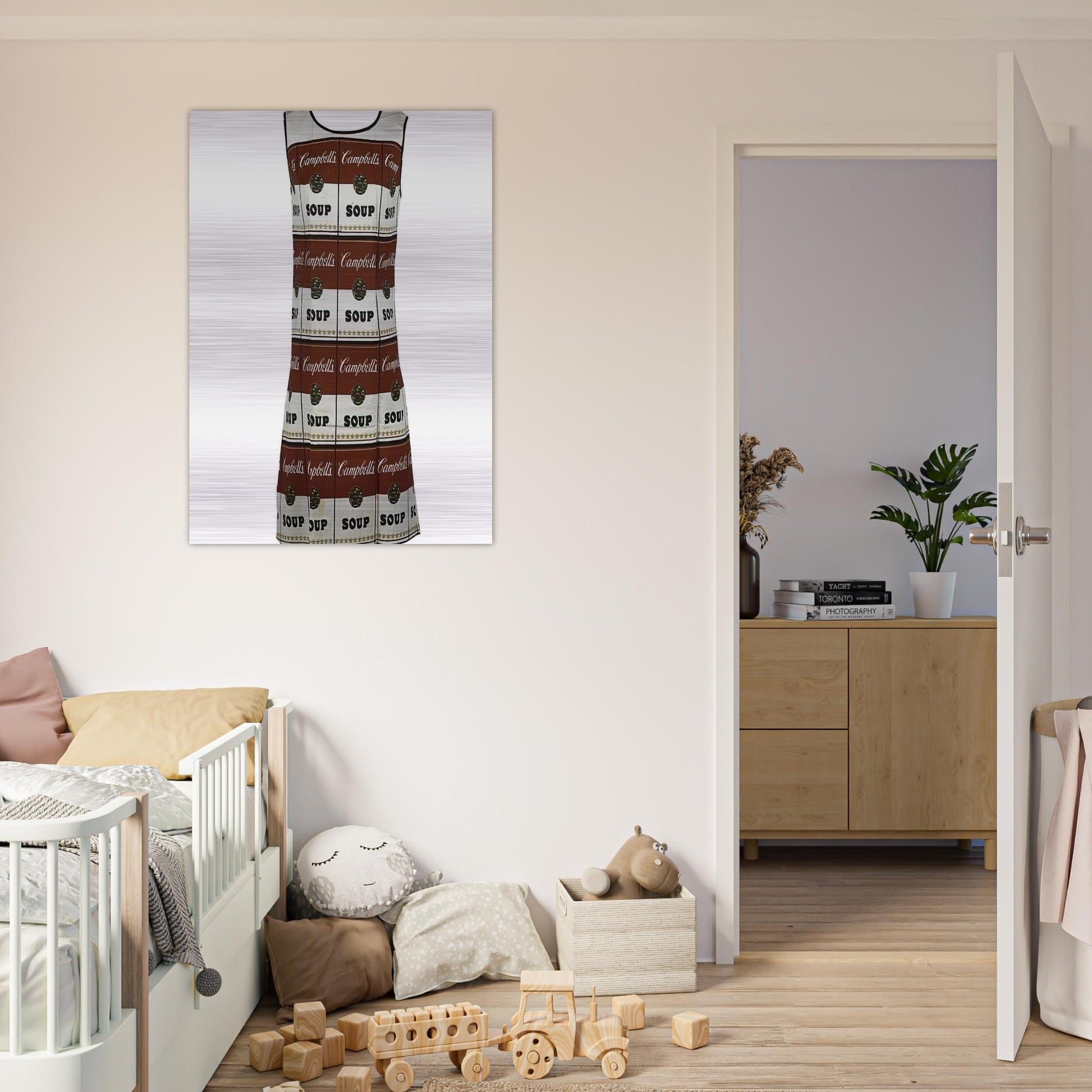 The Souper Dress - Andy Warhol Brushed Aluminum Print - 70x100 cm / 28x40 inches | Andy Warhol Aluminum Print | Andy Warhol Prints