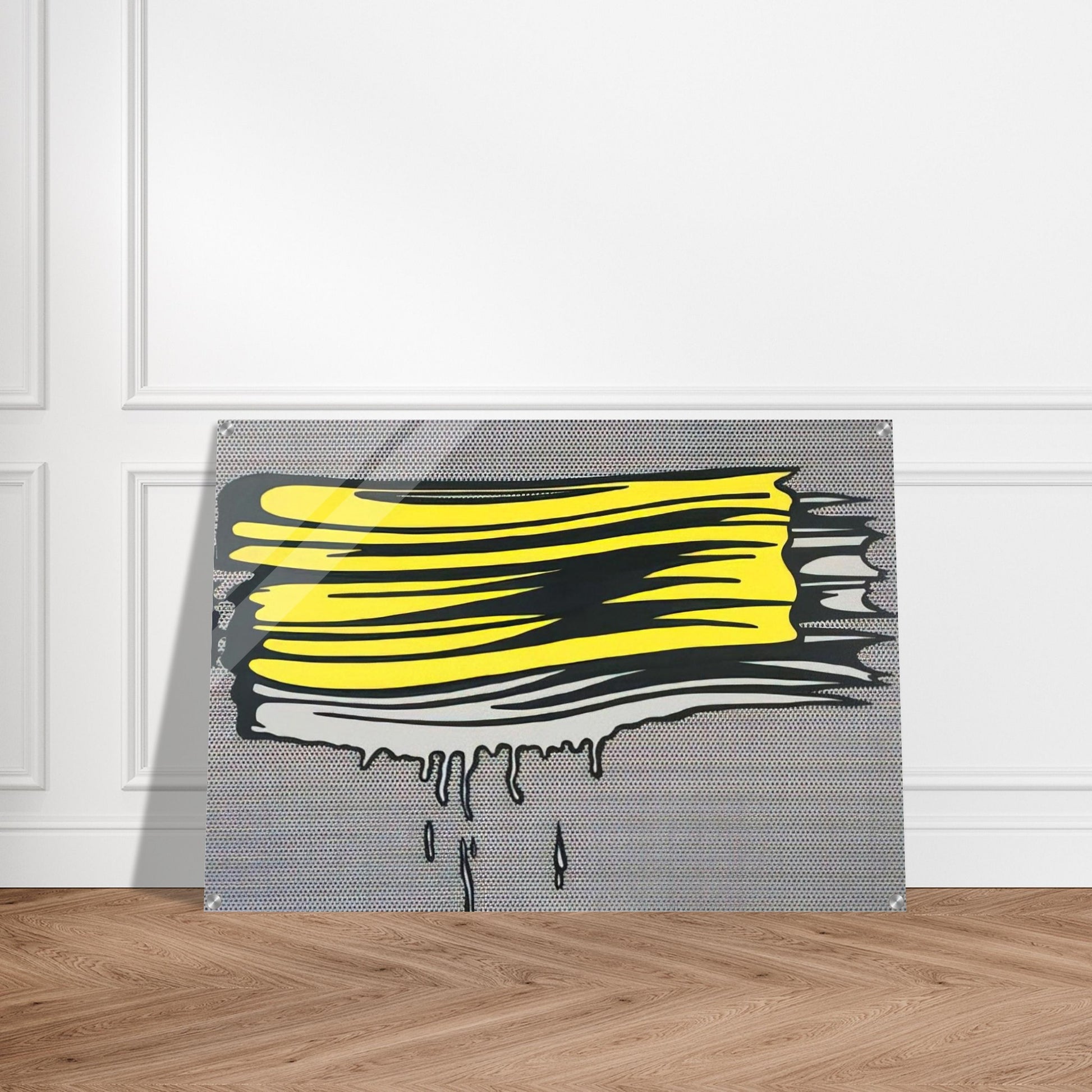 YELLOW AND WHITE BRUSHSTROKES 1965 - Roy Lichtenstein Acrylic Print - 70x100 cm / 28x40″ inches