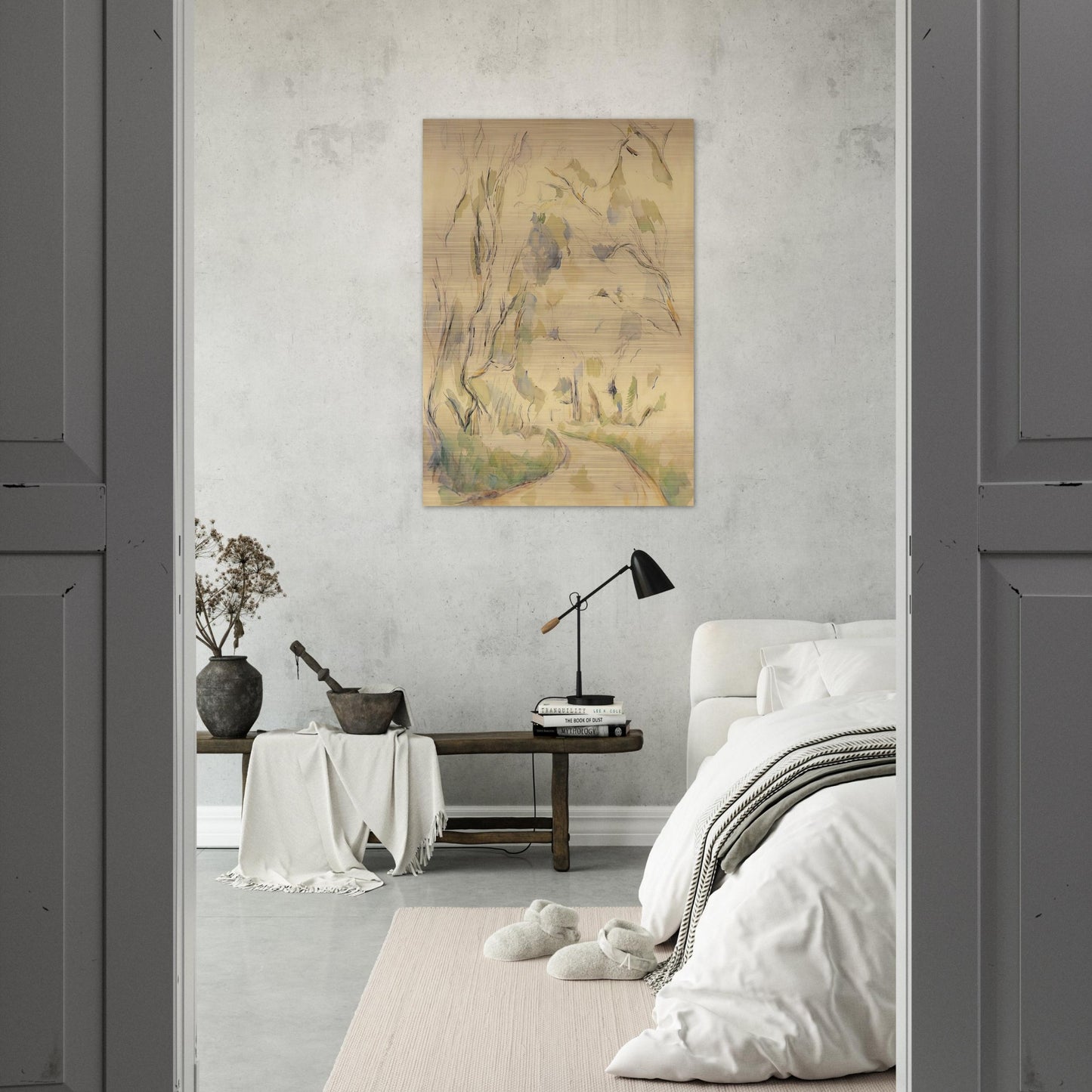 Well by the Winding Road in the Park of Chateau Noir - Paul Cézanne Brushed Aluminum Print - 70x100 cm / 28x40 inches | Paul Cézanne Aluminum Print | Paul Cézanne Prints