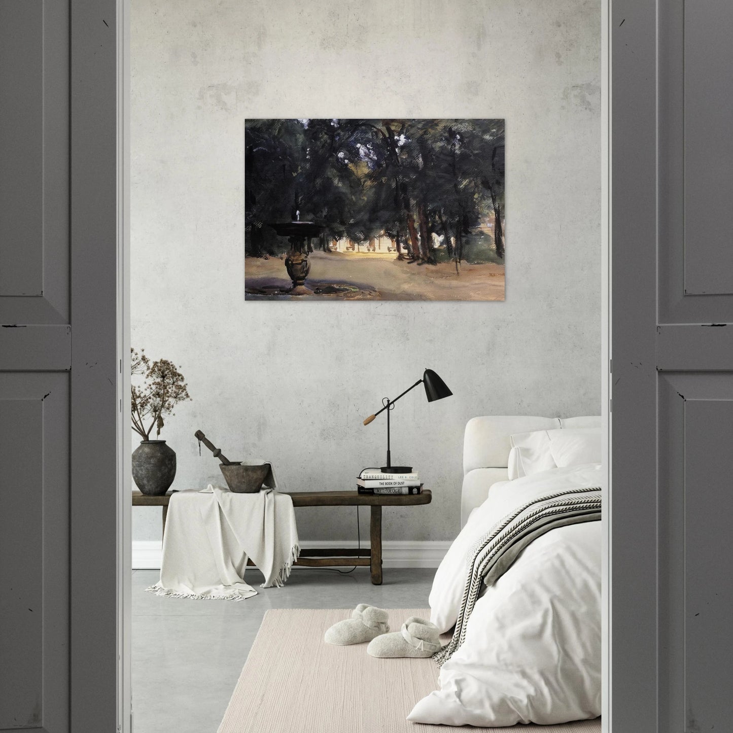 Villa Torlonia Fountain - John Singer Sargent Brushed Aluminum Print - 70x100 cm / 28x40 inches | John Singer Sargent Aluminum Print | John Singer Sargent Prints
