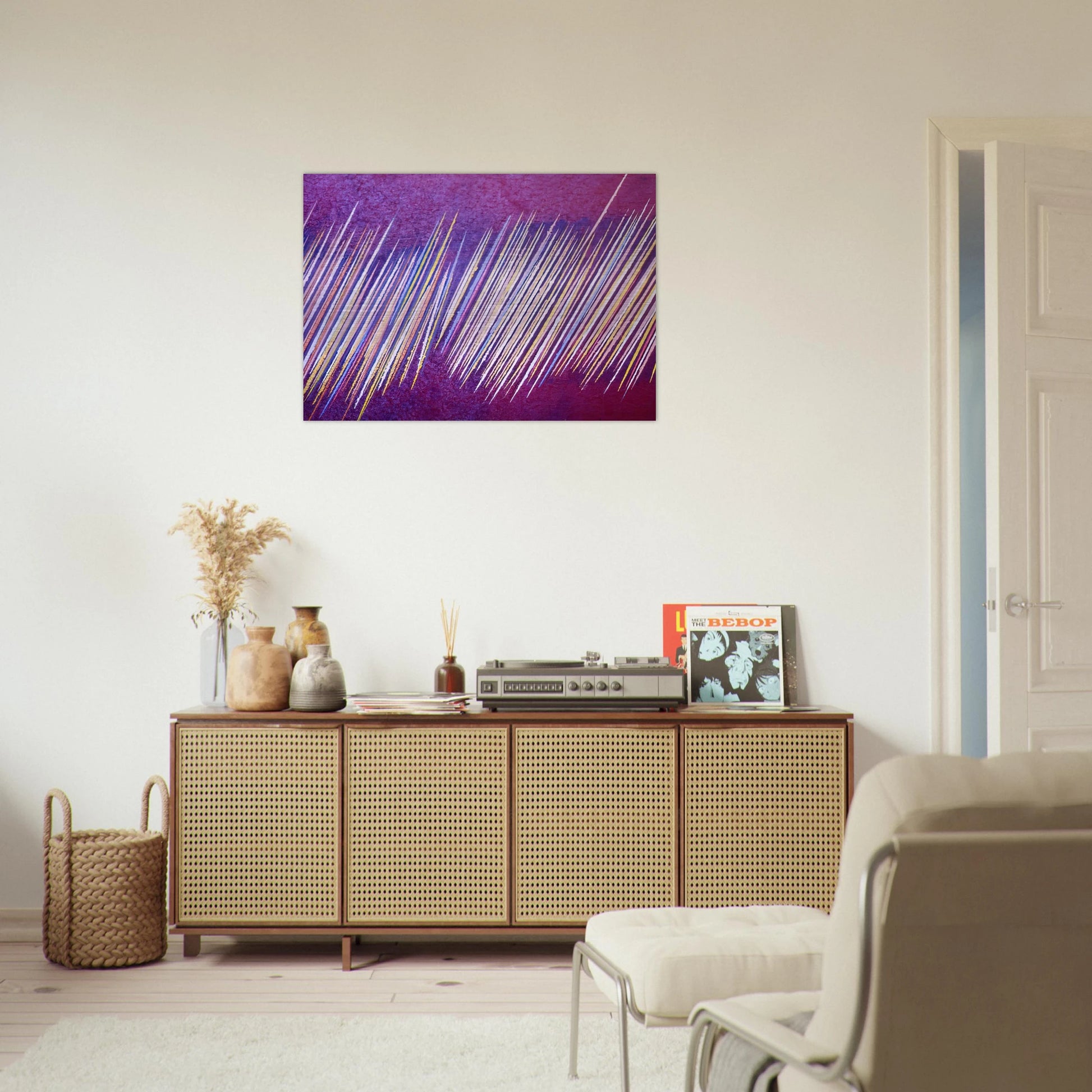 Red Line Painting II - 1968 - Ronnie Landfield Brushed Aluminum Print - 70x100 cm / 28x40 inches | Ronnie Landfield Aluminum Print | Ronnie Landfield Prints