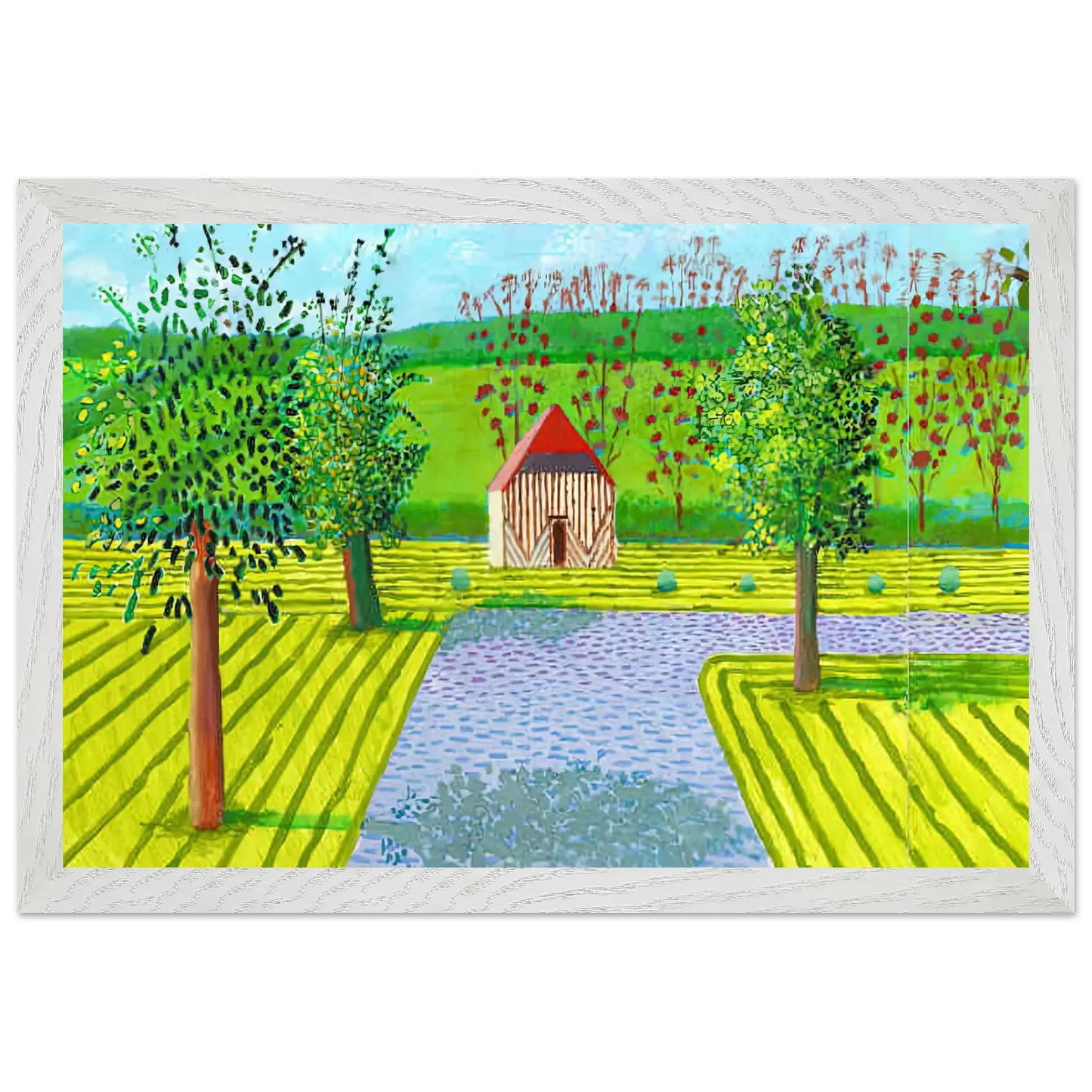 David Hockney - David Hockney Wall art - A3 (29.7 x 42  cm) - Premium Wooden Framed Poster With Fine Art Paper - White frame