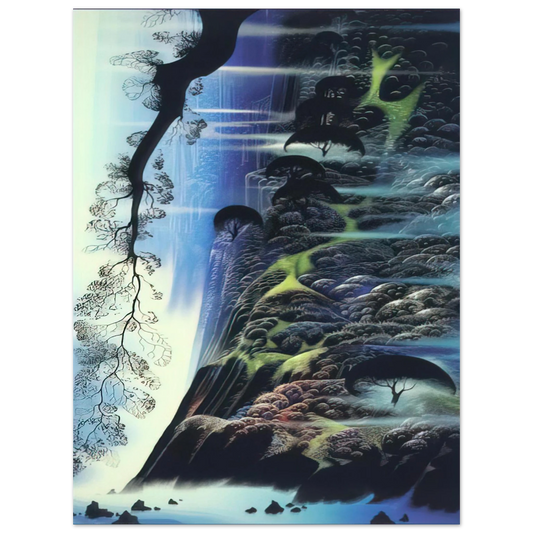 Eyvind Earle - Steep Coast Line  75x100 cm / 30x40inches Fine Art Poster