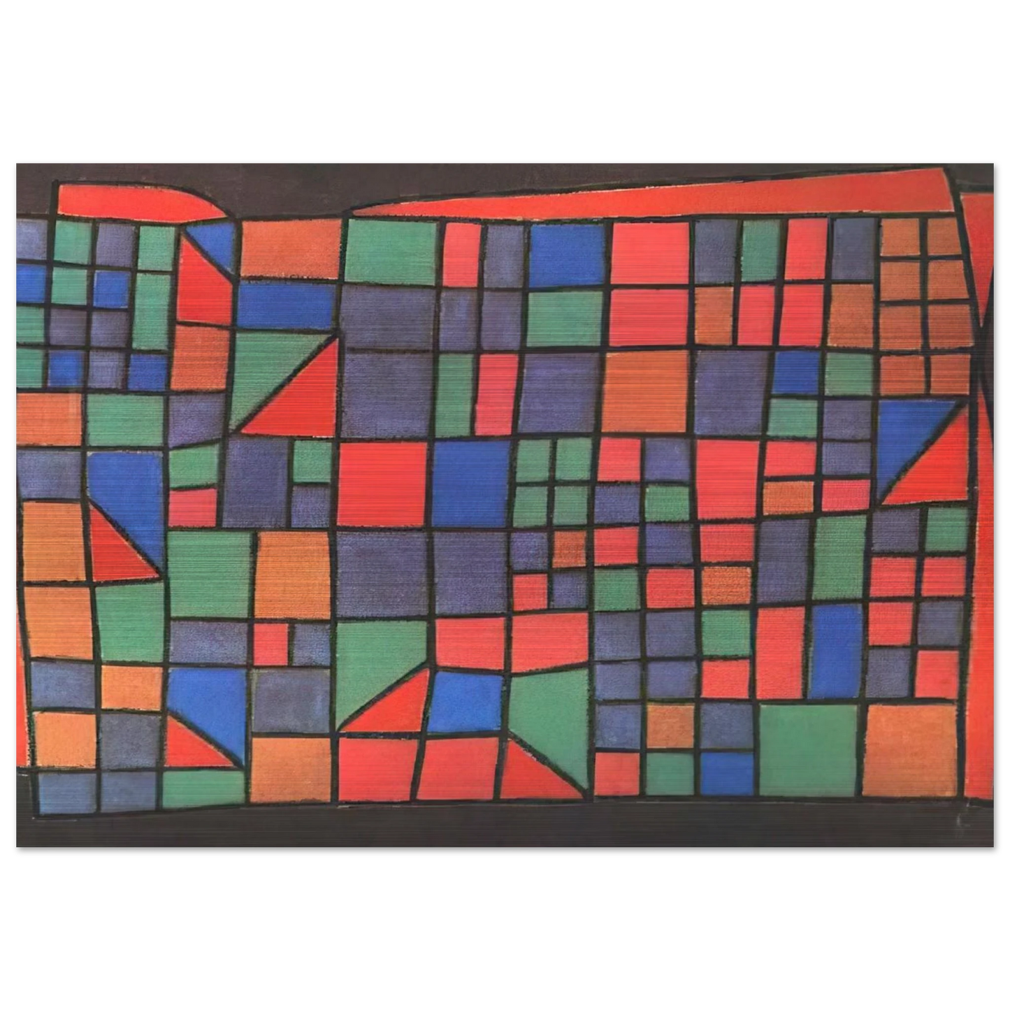 GLASS FACADE 1940 - Paul Klee Brushed Aluminum Print - 70x100 cm / 28x40 inches | Paul Klee Aluminum Print | Paul Klee Prints