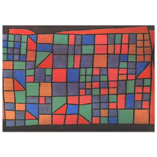 GLASS FACADE 1940 - Paul Klee Brushed Aluminum Print - 70x100 cm / 28x40 inches | Paul Klee Aluminum Print | Paul Klee Prints