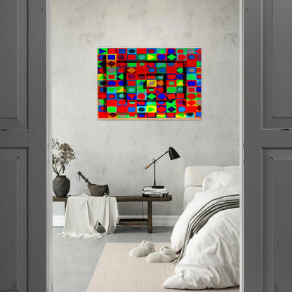 Folklore - 1963 - Victor Vasarely Brushed Aluminum Print - 70x100 cm / 28x40 inches | Victor Vasarely Aluminum Print | Victor Vasarely Prints