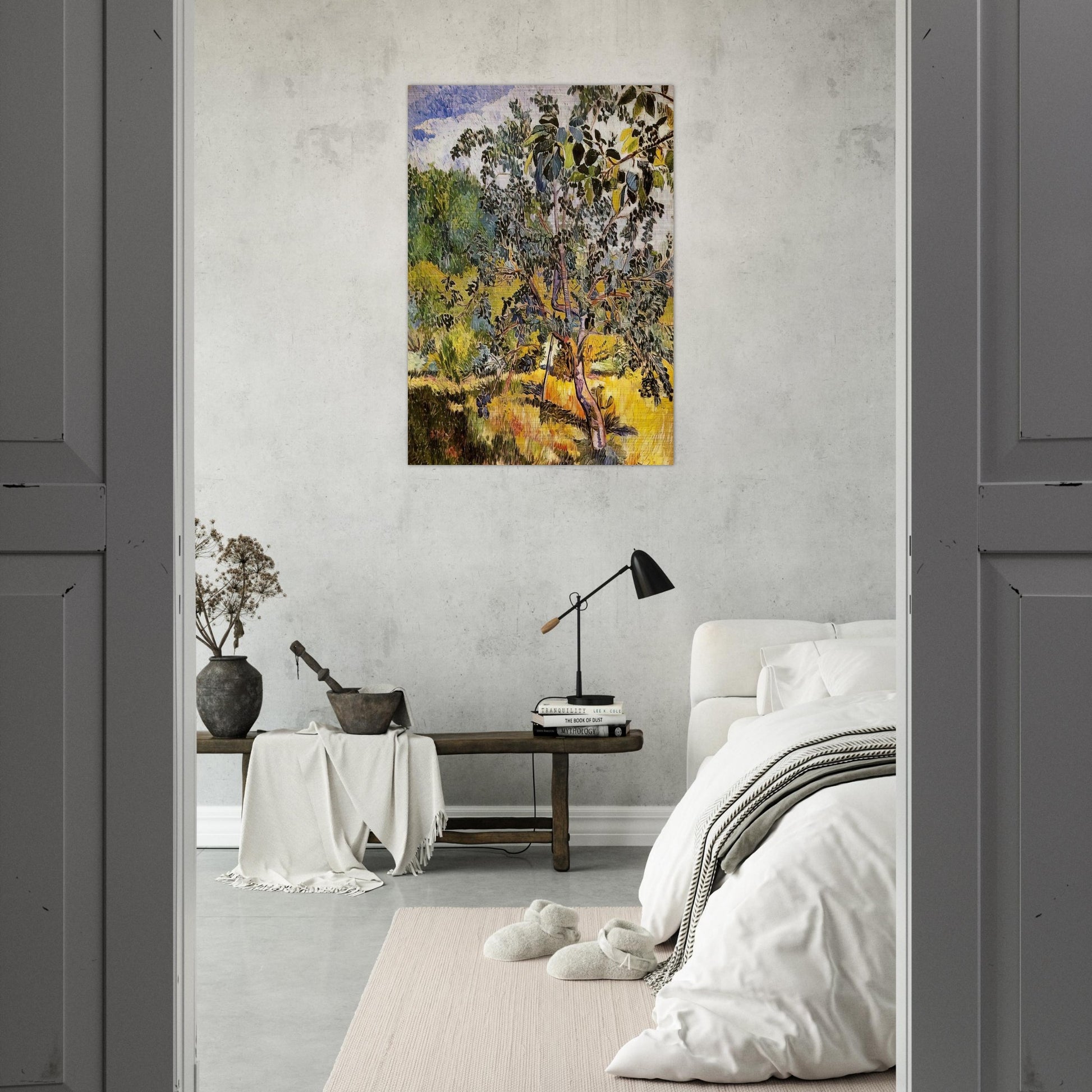 Corner of a garden Sun - Post-Impressionism - Natalia Goncharova Brushed Aluminum Print - 70x100 cm / 28x40 inches | Natalia Goncharova Aluminum Print | Natalia Goncharova Prints