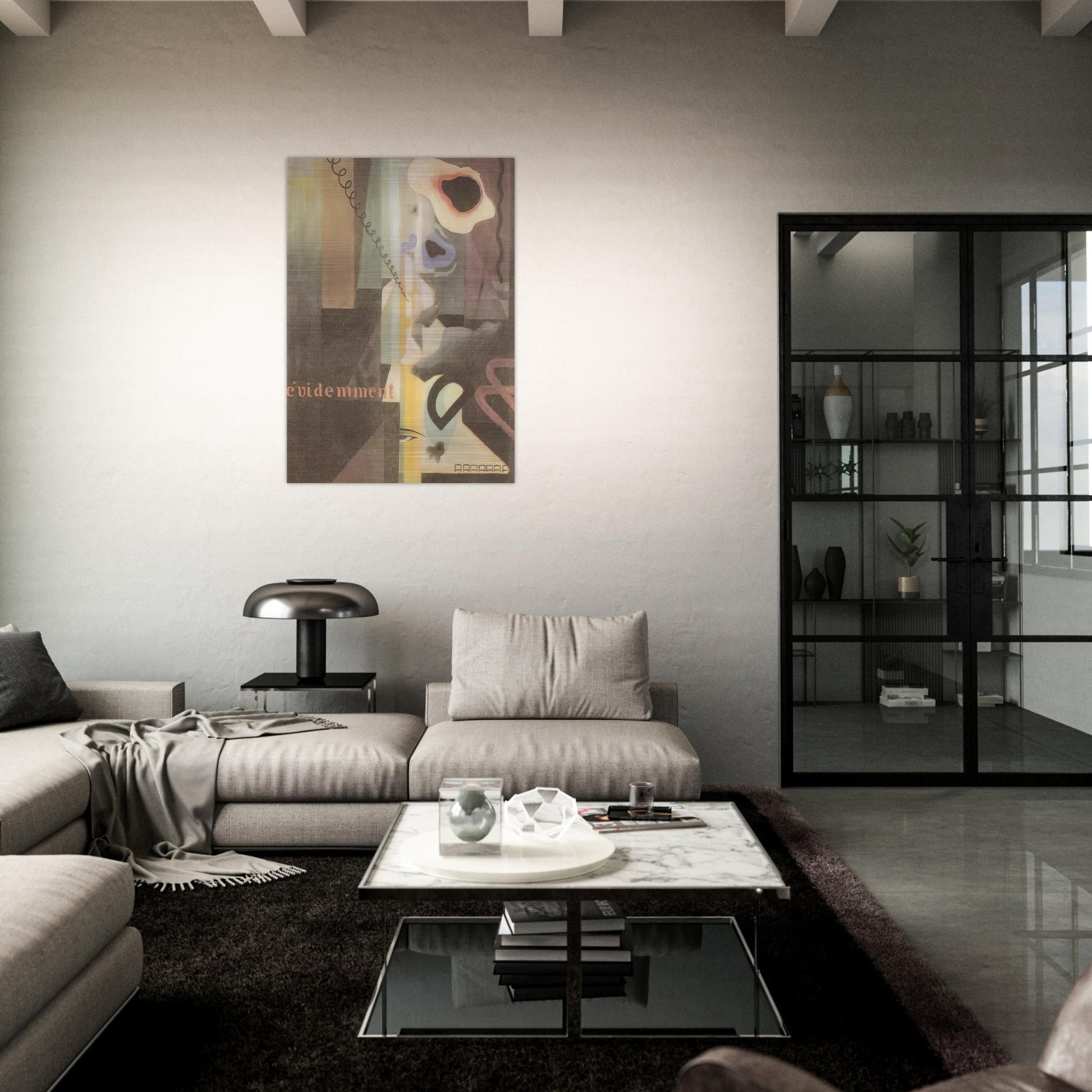 Composizione Paesaggio Dada n. 3 o n. 2 - 1921 - Julius Evola Brushed Aluminum Print - 70x100 cm / 28x40 inches | Julius Evola Aluminum Print | Julius Evola Prints