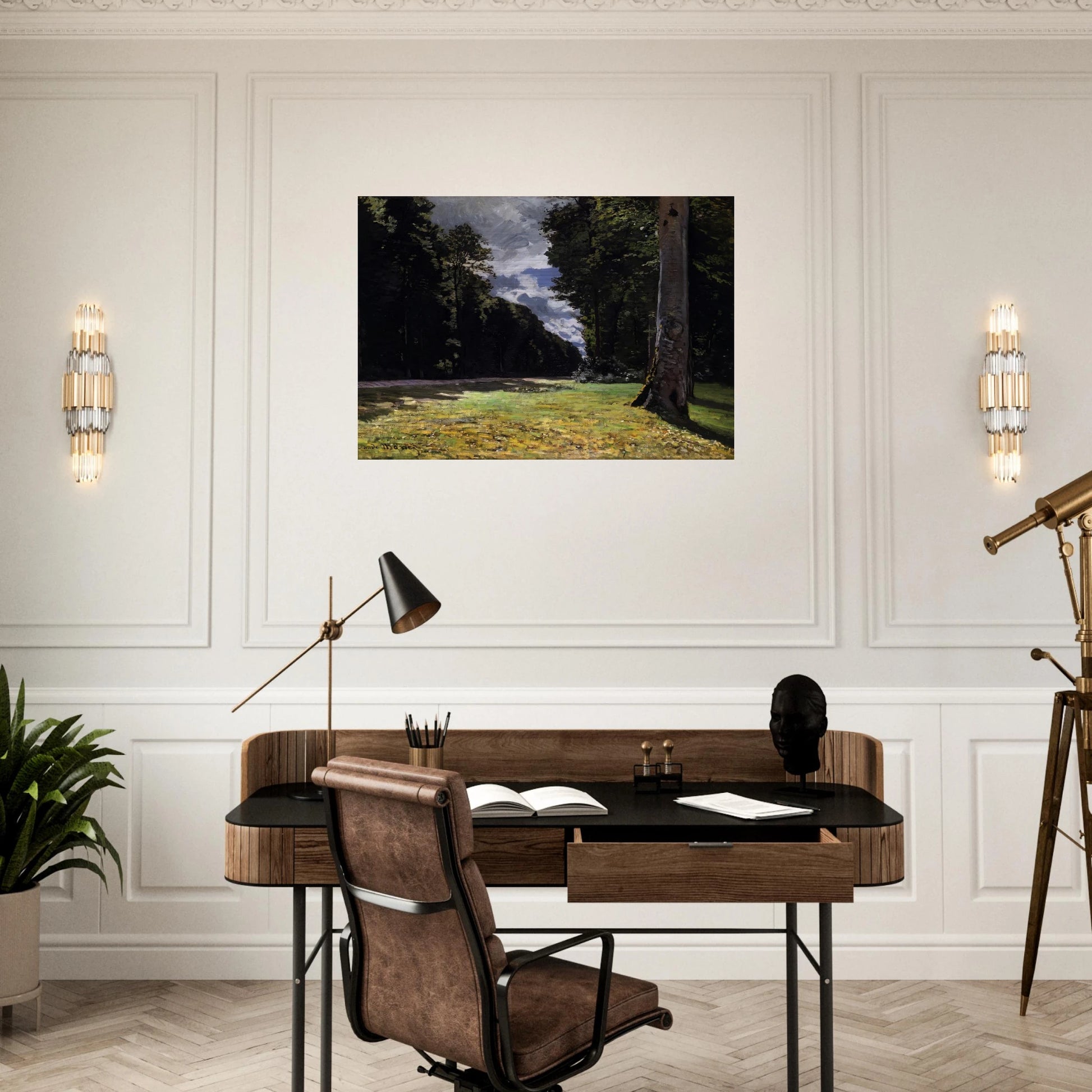 The Pave de Chailly in the Fontainbleau Forest - claude monet Brushed Aluminum Print - 70x100 cm / 28x40 inches | claude monet Aluminum Print | claude monet Prints