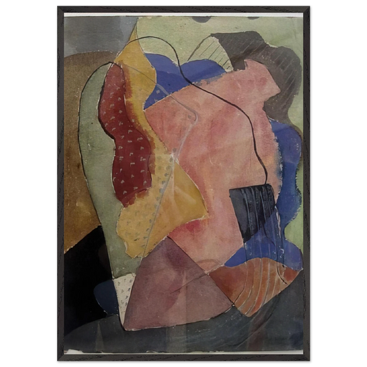 St Tropez Abstract - 1929 - John Ferren 70x100 cm / 28x40 inches Framed Art Print – Black Wooden Frame