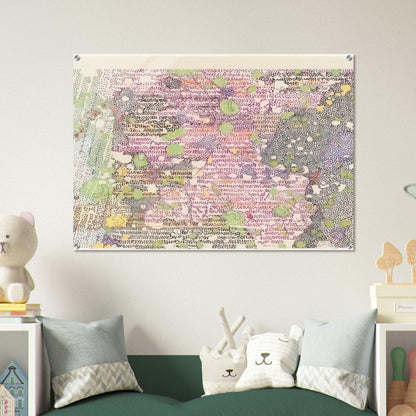 I Part of Sabine D Region, Southwest Mare Tranquilitatis from Lithographs Based on Geologic Maps of Lunar Orbiter and Apollo Landing Sites - 1972 - Nancy Graves Acrylic Print - 70x100 cm / 28x40″ inches | Nancy Graves Wall Art | Nancy Graves Prints