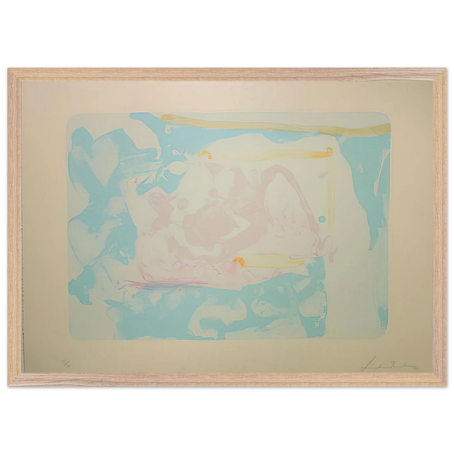 Helen Frankenthaler - Reflections III - 1995 Wall art - 30x40 cm / 12x16 inches - Premium Wooden Framed Poster With Fine Art Paper-canvas - Wood frame