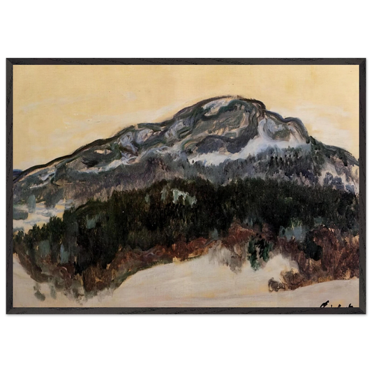 Mount Kolsaas Norway - claude monet 70x100 cm / 28x40 inches Framed Art Print – Black Wooden Frame