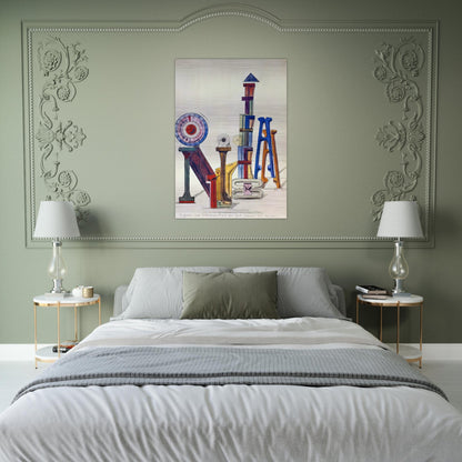 La Grande Roue Orthochromatique… - Max Ernst Brushed Aluminum Print - 70x100 cm / 28x40 inches | Max Ernst Aluminum Print | Max Ernst Prints