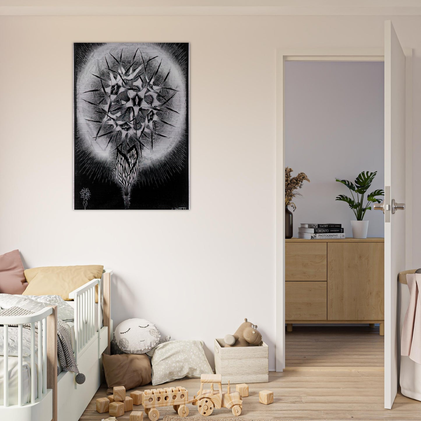PRICKLY FLOWER - MC Escher Brushed Aluminum Print - 70x100 cm / 28x40 inches | MC Escher Aluminum Print | MC Escher Prints