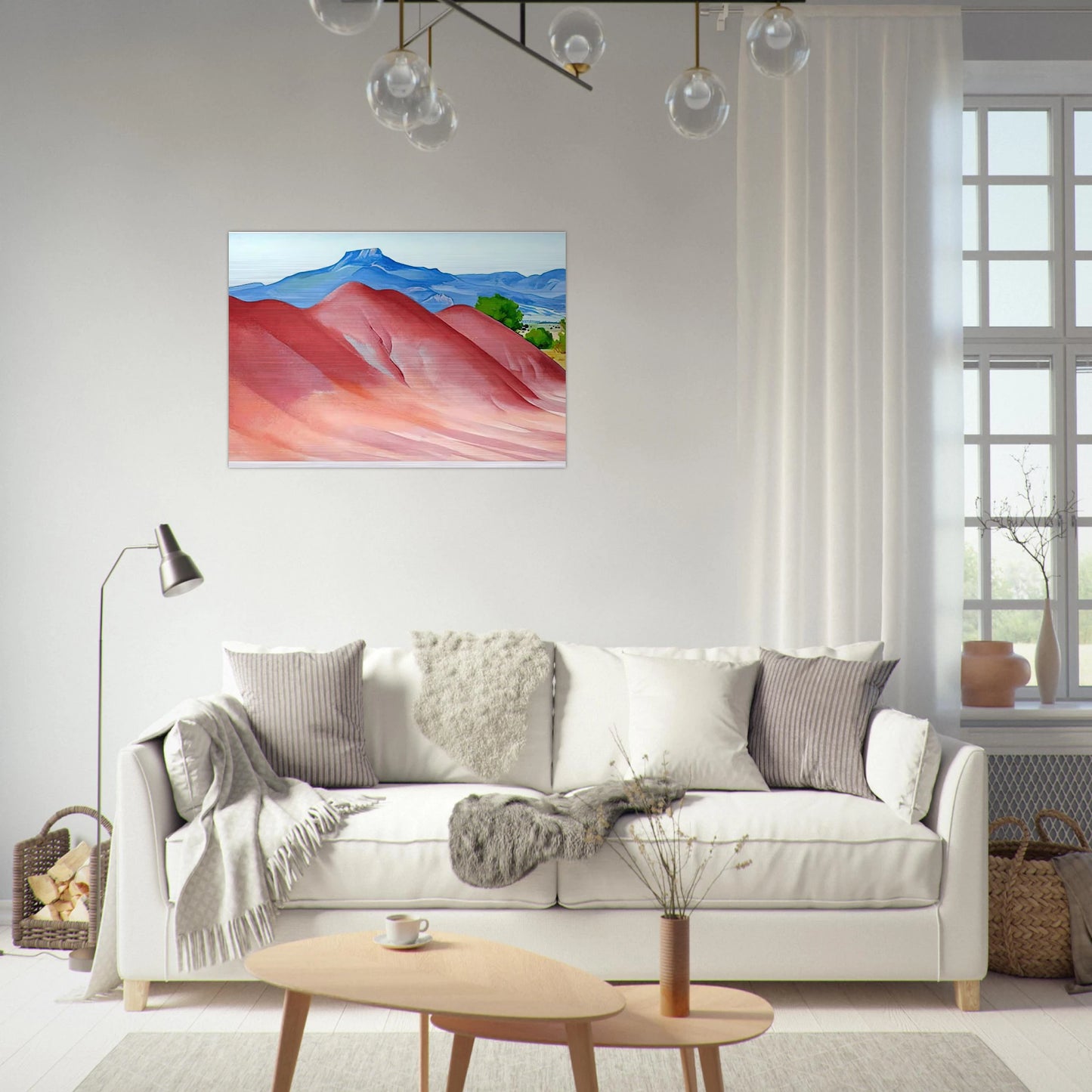 Red Hills and Pedernal - Georgia O'Keeffe Brushed Aluminum Print - 70x100 cm / 28x40 inches | Georgia O'Keeffe Aluminum Print | Georgia O'Keeffe Prints