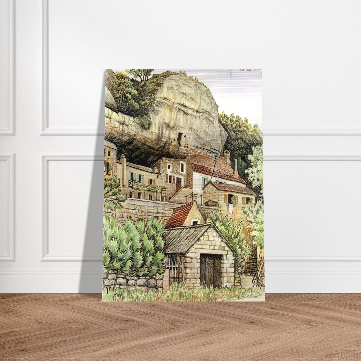 LES EYZIES FRANCE - MC Escher Brushed Aluminum Print - 70x100 cm / 28x40 inches | MC Escher Aluminum Print | MC Escher Prints