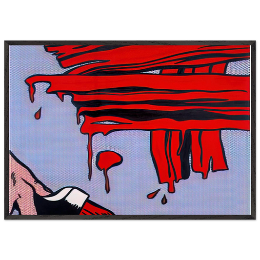 BRUSHSTROKES 1965 - Roy Lichtenstein 70x100 cm / 28x40 inches Framed Art Print – Black Wooden Frame