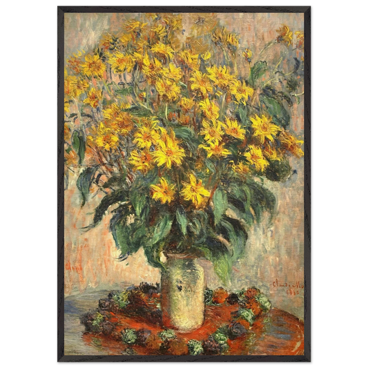 Jerusalem Artichokes - claude monet 70x100 cm / 28x40 inches Framed Art Print – Black Wooden Frame